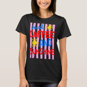 Camiseta Café con hielo y sol vacaciones de verano lindas