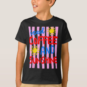 Camiseta Café con hielo y sol vacaciones de verano lindas