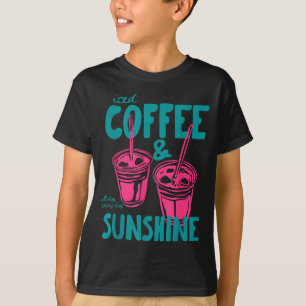 Camiseta Café con hielo y vibraciones de verano soleado 