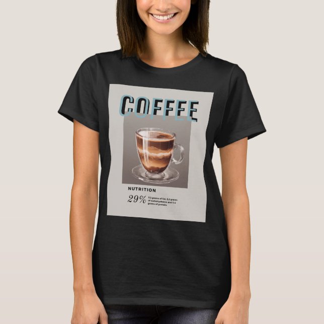 Camiseta Café con indicaciones de valores nutricionales (Anverso)