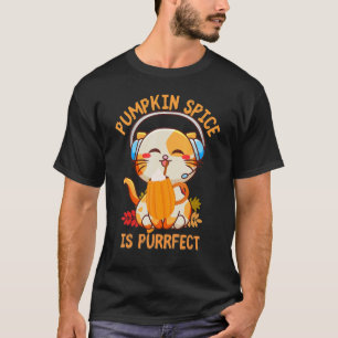 Camiseta Café con Leche de Especia de Calabaza Es Purrfecto