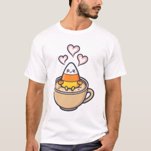 Camiseta Café con Leche de Maíz de Caramelo Arte de Hallowe