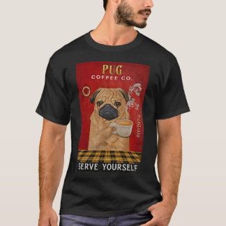 Camiseta Café con perro Pug