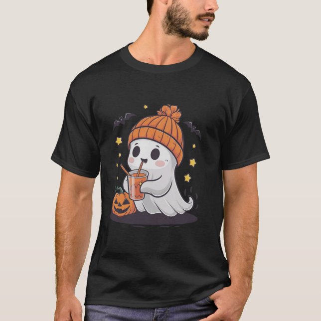 Camiseta Café con té de fantasma, Ropa de calabaza divertid (Anverso)