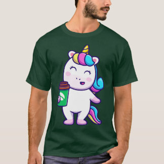 Camiseta Café con unicornio lindo