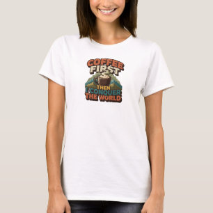 CAMISETA CAFÉ CREATIVO PRIMERO Y LUEGO CONQUISTA EL MUNDO
