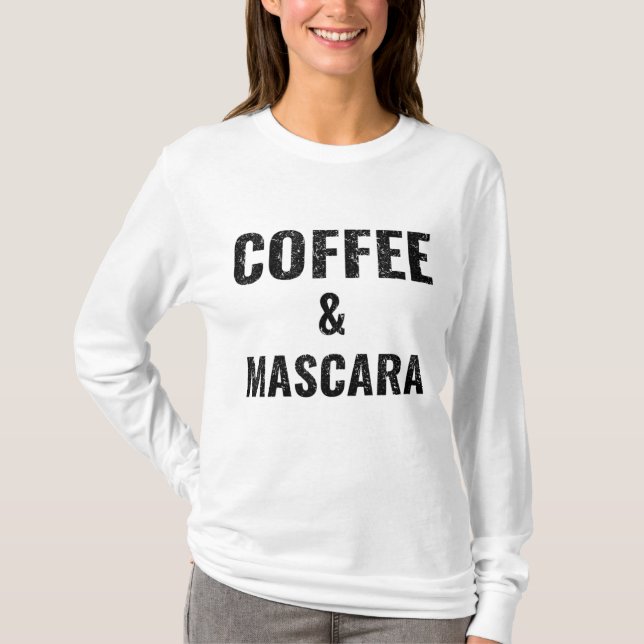 Camiseta Café - Damas Café Gracioso Y Mascara (Anverso)