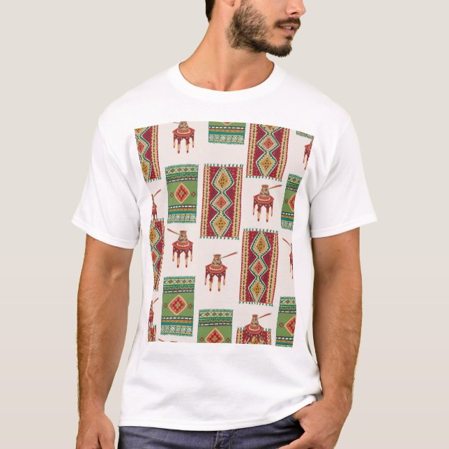Camiseta Café de alfombras de Estambul: Patrón de cosecha (Anverso)