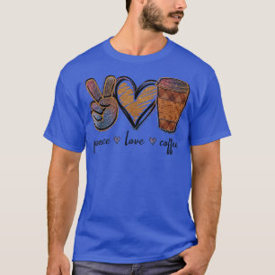 Camiseta Café de amor por la paz retro para el hombre