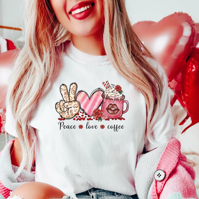 Camiseta Café de amor por la paz, San Valentín (Subido por el creador)