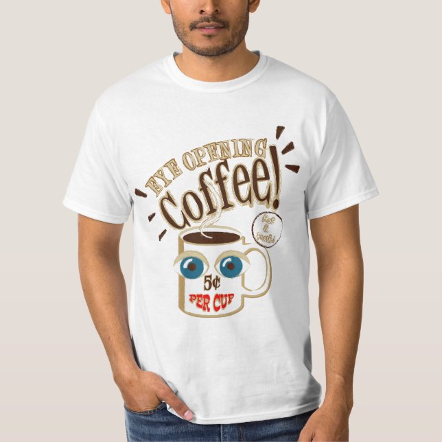 Camiseta Café de apertura ocular - Sonriente Big Eyed Mug (Anverso)