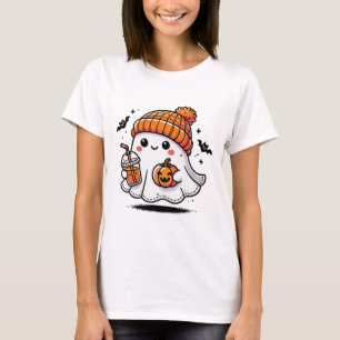 Camiseta Café de bebida fantasma lindo Hielo Fantasma Hallo