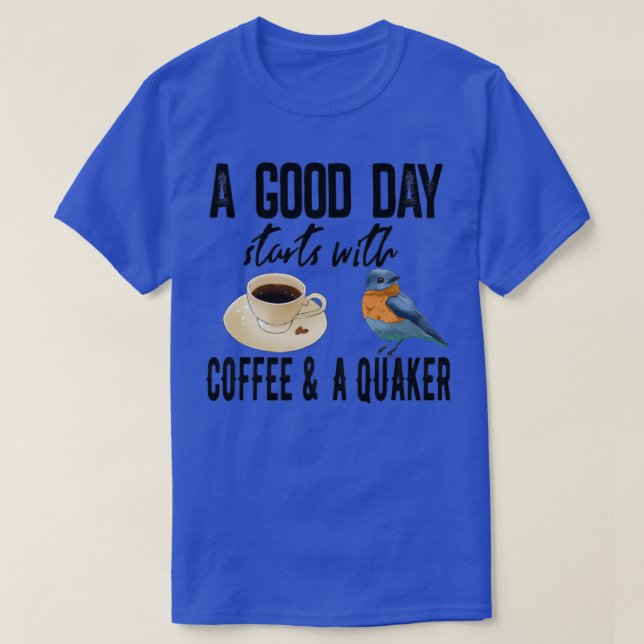 Camiseta Café De Buenos Días Y Quaker 5 (Diseño del anverso)