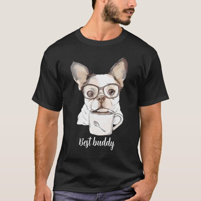 Camiseta Café de cachorro lindo (Anverso)