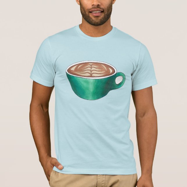 Camiseta Café de capuchino de lata blanca plana Café Café C (Anverso)