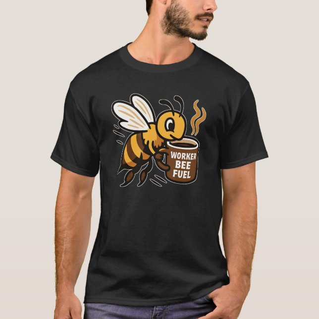Camiseta Café de combustible para abejas para trabajadores (Anverso)