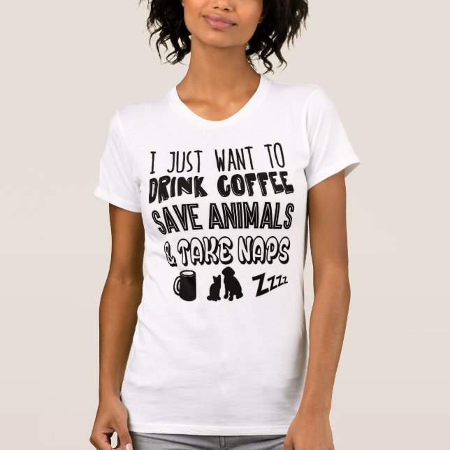 Camiseta Café de consumición y animales de ahorro (Anverso)