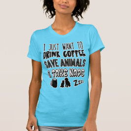 Camiseta Café de consumición y animales de ahorro