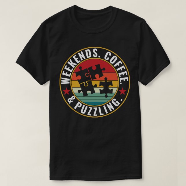 Camiseta Café de fin de semana y el enigma de rompecabezas  (Diseño del anverso)