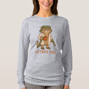 Camiseta Café de Gato Completo de Littlers, Cafeína para Am