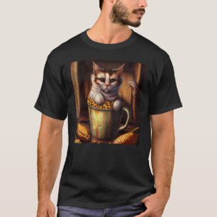 Camiseta Café de gato maíz en la mazorca