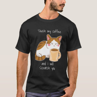 Camiseta Café de gato rico enojado lunes Cafeína