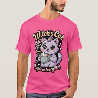 Camiseta Café de Gatos Brujos Taza Mágica amigos