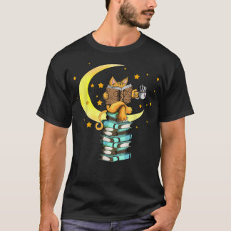 Camiseta Café de gatos leyendo libros de kat leer Stubenter