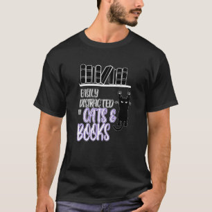 Camiseta Café De Gatos Y Libros Mascota Irónico