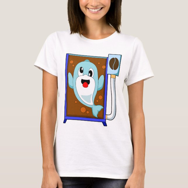Camiseta Café de grano de café delfín (Anverso)