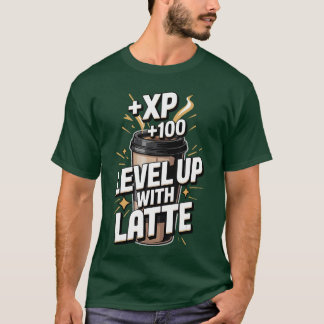 Camiseta Café de juegos Sube de nivel con amigos Latte