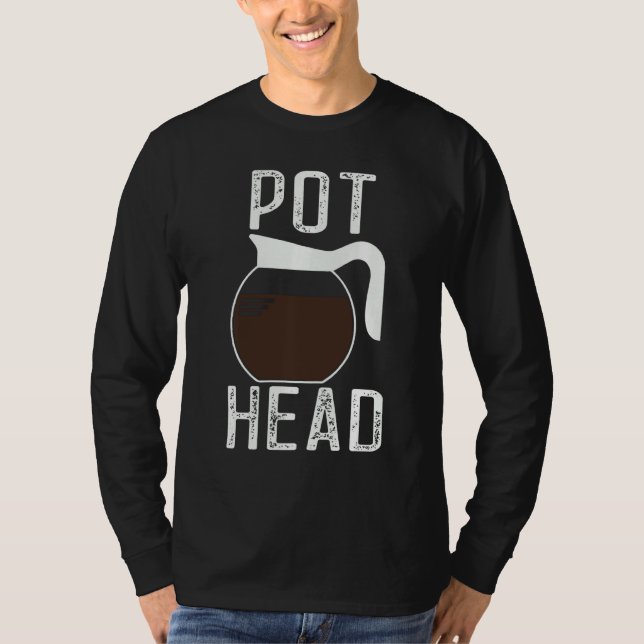 Camiseta Café de la cabeza de la olla vendimia (Anverso)