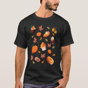 Camiseta Café de la especia de calabaza Latte otoño tempora