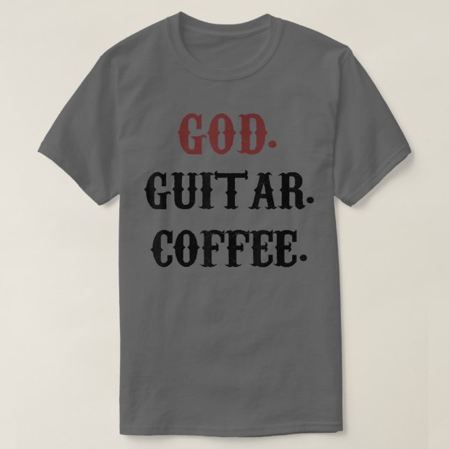 Camiseta Café de la guitarra de Dios (Diseño del anverso)