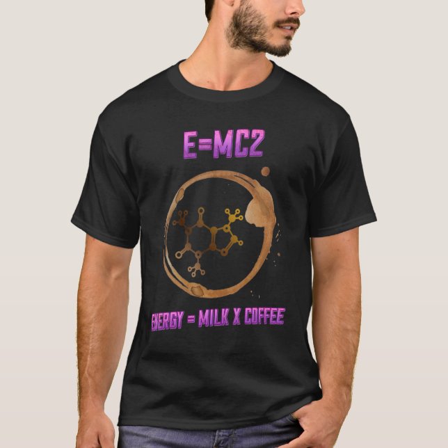 Camiseta Café de leche de energía Cafeína Humor sarcástico (Anverso)