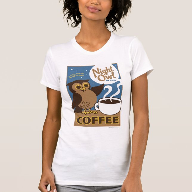 Camiseta Café de Lechuza Nocturno (Anverso)