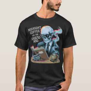 Camiseta Café de Medianoche Mente No Muerta Esqueleto Leyen