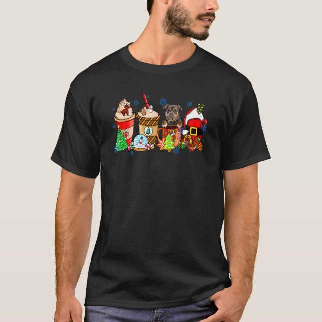 Camiseta Café de Navidad Pitbull Perro Dulces Invierno Acog (Anverso)