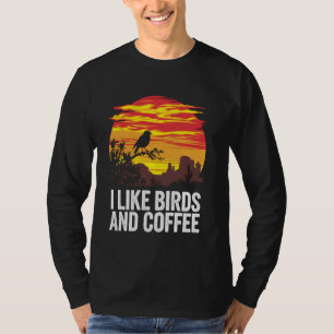 Camiseta Café de observación de aves Diseño de puesta de so