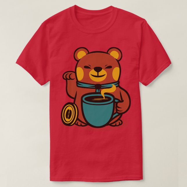 Camiseta Café de oso Manekineko por Tobe Fonseca (Diseño del anverso)