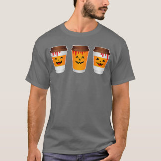 Camiseta Café de Otoño de Terror Lindo Pumpkin Spice Latte