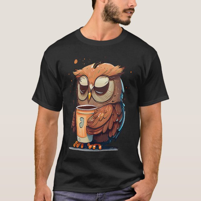 Camiseta Café de Oveja Bird Sleepy Morning Owings (Anverso)