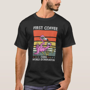 Camiseta Café de pájaro tropical retro gafas de sol rosa vi