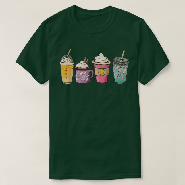 Camiseta Café de Pascua Bunny Café Helado Lover Feliz Pascu (Diseño del anverso)