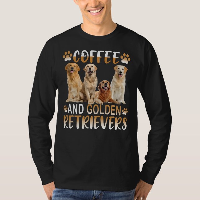 Camiseta Café de perro de Golden Retriever (Anverso)