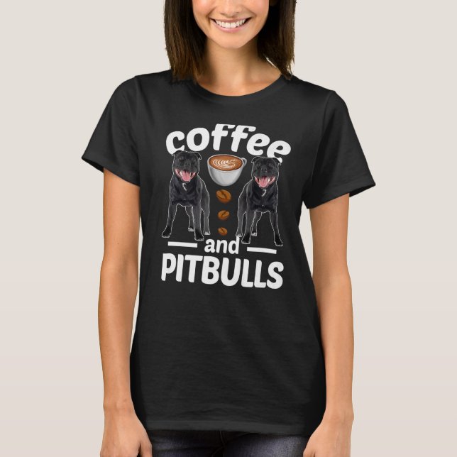 Camiseta Café De Perro Pitbull Y Pitbull (Anverso)