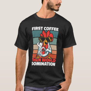 Camiseta Café de pollo retro gafas de sol Huevos de granja