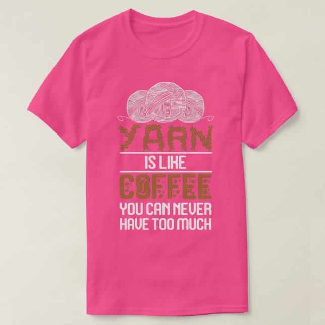 Camiseta Café de punto Yarn Crochet Knitter Crocheting (Diseño del anverso)