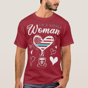 Camiseta Café De Raza De Perro, Soy Una Mujer Simple Estado
