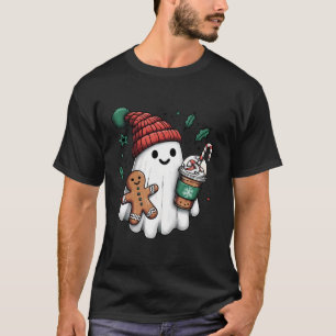 Camiseta Café de Santa Ghost lindo café hielo latte